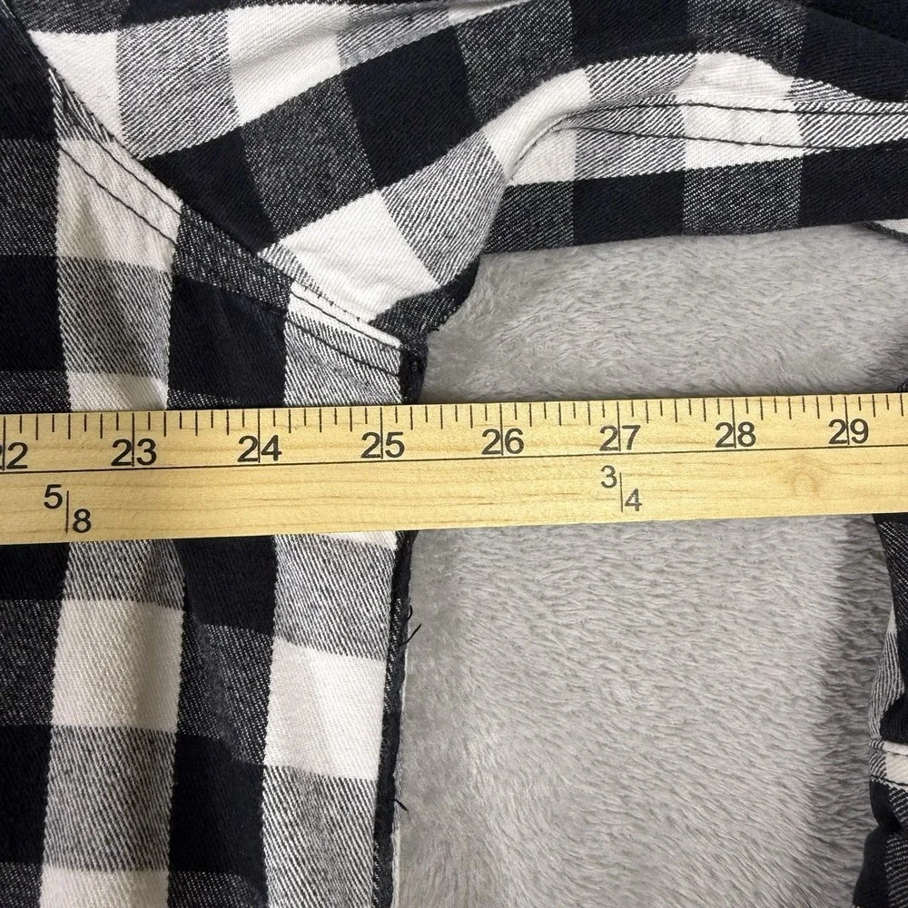 Brazos Work Force Men's‎ Black/white Plaid Flannel Jacket Shirt XL Quilted Lined